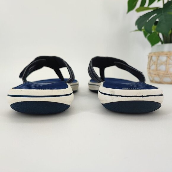 Clarks Women's Blue Fabric Flip Flop Sandals Size 11 - Picture 3 of 9